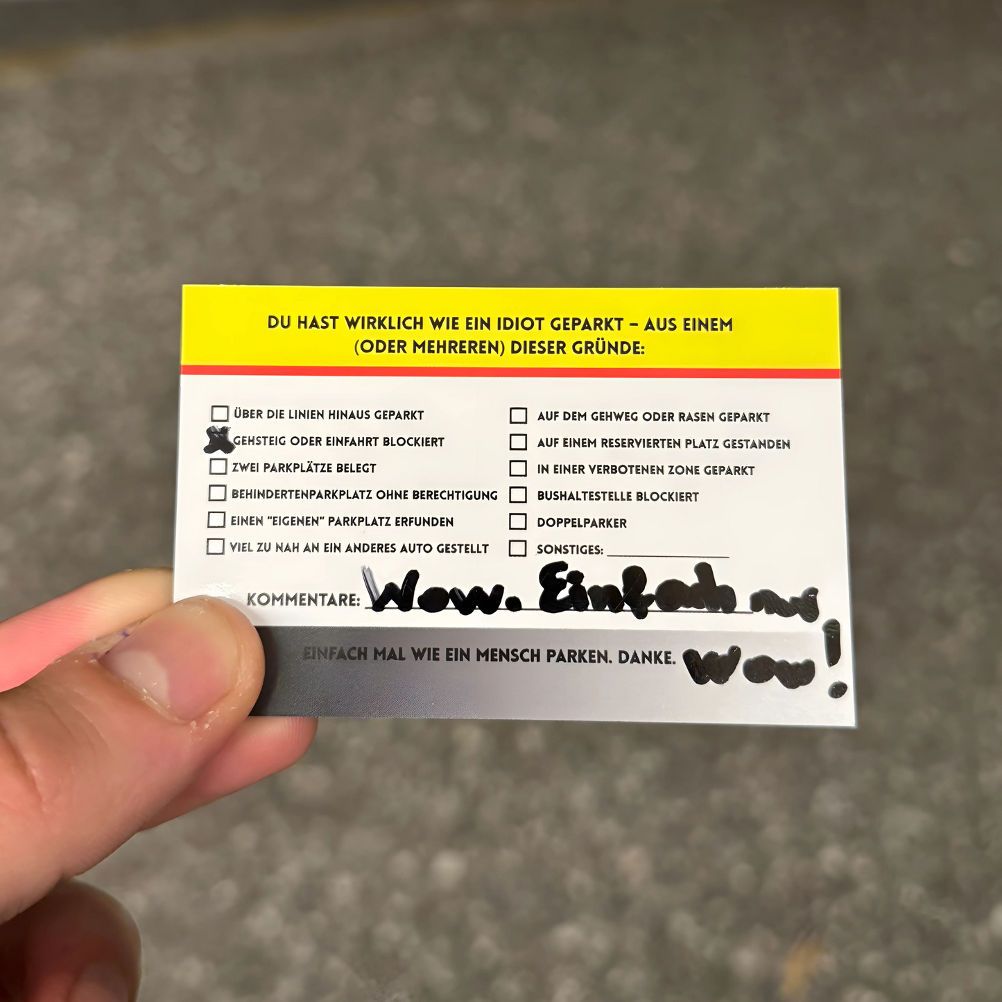 Du kannst wirklich überhaupt nicht Parken! - ParkCards™ 10er Pack